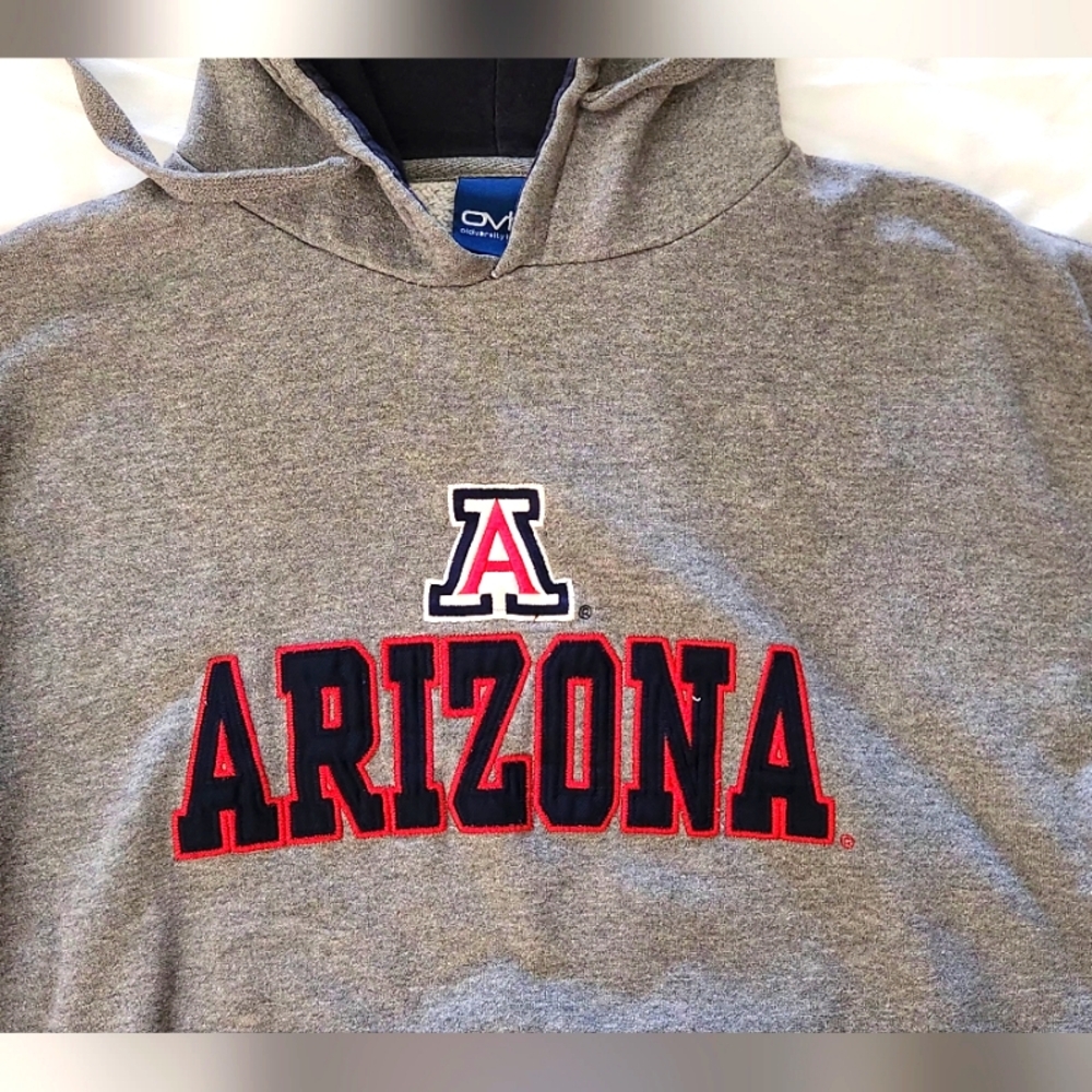 Arizona Wildcats Grey Hoodie Stitched Lettering Men's Medium